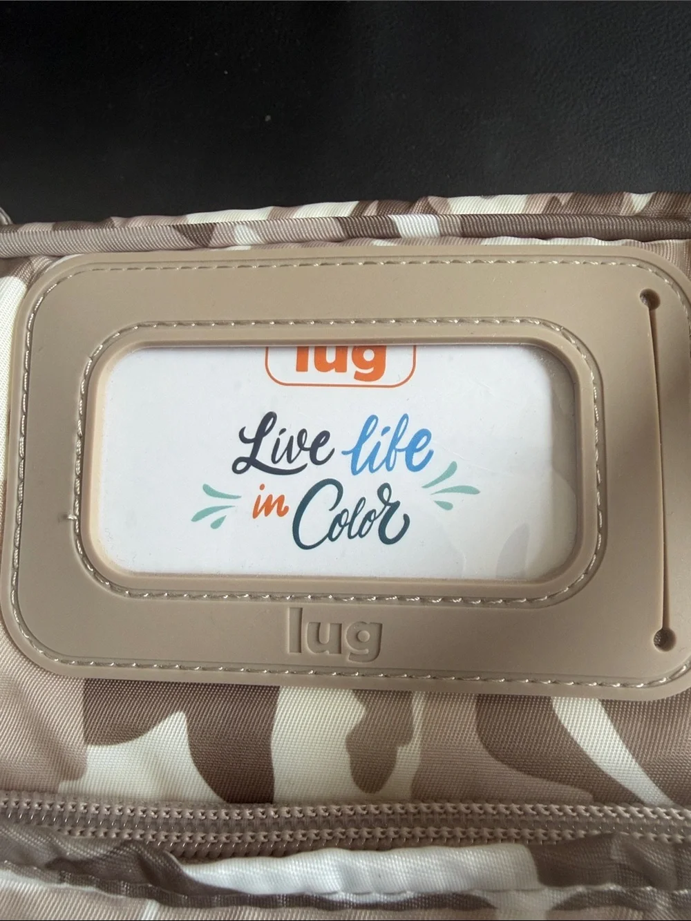 Lug Puddle Jumper LC Quilted Taupe Camo Travel Tote Shoulder Diaper Bag Light
